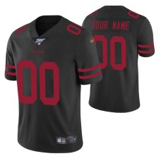 Men San Francisco 49ers Custom Black 100th Season Vapor Limited Jersey