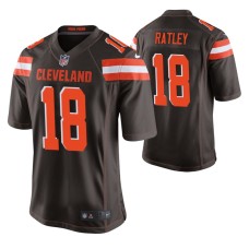 Men Cleveland Browns #18 Damion Ratley Brown Nike Game Jersey