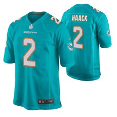 Men Miami Dolphins #2 Matt Haack Aqua Nike Game Jersey