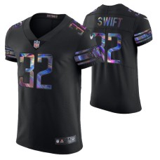 Men Detroit Lions D'Andre Swift #32 Vapor Elite Black Golden Edition Jersey