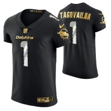 Miami Dolphins Tua Tagovailoa #1 Golden Edition Black Elite Jersey