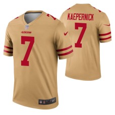 Men Colin Kaepernick San Francisco 49ers Jersey Gold Inverted Legend