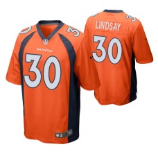 Men Denver Broncos #30 Phillip Lindsay Orange Nike Game Jersey