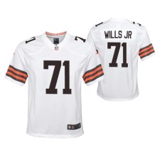 Youth Cleveland Browns Jedrick Wills Game #71 White Jersey