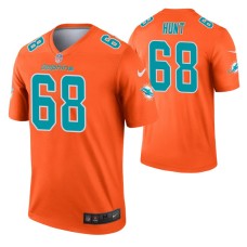 Men Robert Hunt Miami Dolphins Jersey Orange Inverted Legend