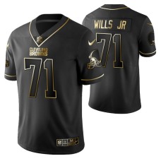 Cleveland Browns Jedrick Wills Golden Edition Black Vapor Limited Jersey