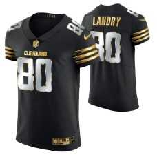 Men Cleveland Browns Jarvis Landry Golden Edition Black Vapor Elite Jersey