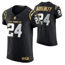 Men Los Angeles Chargers Nasir Adderley Golden Edition Black Elite Jersey