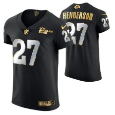 Los Angeles Rams Darrell Henderson #27 Golden Edition Black Vapor Elite Jersey