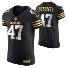 Men Cleveland Browns Charley Hughlett Golden Edition Black Vapor Elite Jersey