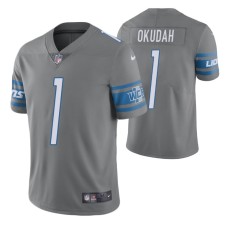 Detroit Lions Jeff Okudah Color Rush Limited Steel Jersey