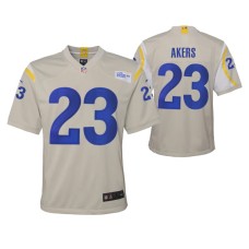 Youth Los Angeles Rams Cam Akers Game #23 Bone Jersey