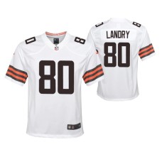 Youth Cleveland Browns Jarvis Landry Game #80 White Jersey