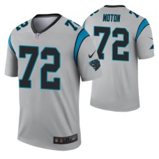 Men Taylor Moton Carolina Panthers Jersey Silver Inverted Legend Edition