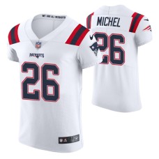 Men New England Patriots Sony Michel Vapor Elite White Jersey