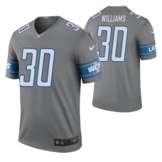 Jamaal Williams No. 30 Detroit Lions Steel Color Rush Legend Jersey