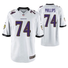 Baltimore Ravens Tyre Phillips Game #74 White Jersey