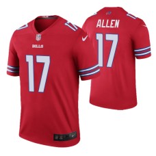 Men No. 17 Josh Allen Buffalo Bills Red Color Rush Legend Jersey