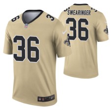 Men #36 D.J. Swearinger New Orleans Saints Gold Inverted Legend Jersey