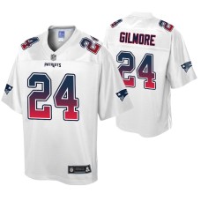 Stephon Gilmore New England Patriots Fade Fashion White Authentic Jersey