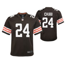 Youth Cleveland Browns Nick Chubb Game #24 Brown Jersey