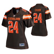 Women Cleveland Browns #24 Nick Chubb Brown Nike Game Jersey