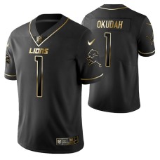 Detroit Lions Jeff Okudah Golden Edition Black Vapor Limited Jersey