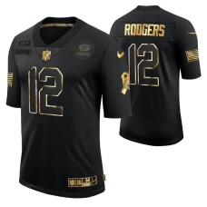 Golden Limited Black #12 Aaron Rodgers Green Bay Packers Jersey