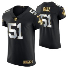 Men New Orleans Saints Cesar Ruiz Golden Edition Black Elite Jersey