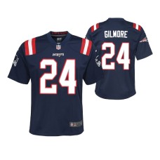 Youth New England Patriots Stephon Gilmore Game #24 Navy Jersey