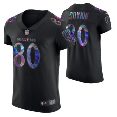 Baltimore Ravens Miles Boykin Jersey Golden Edition Holographic Vapor Elite Black