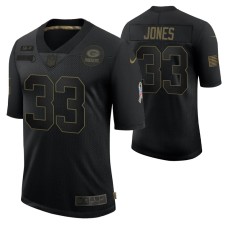 Green Bay Packers #33 Aaron Jones Black 2020 Salute To Service Limited Jersey