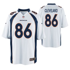 Denver Broncos Tyrie Cleveland Game #86 White Jersey