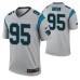 Men Derrick Brown Carolina Panthers Jersey Silver Inverted Legend