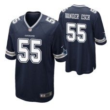 Men Dallas Cowboys #55 Leighton Vander Esch Navy Nike Game Jersey