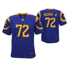 Youth Los Angeles Rams Tremayne Anchrum Jr. Game #72 Royal Jersey