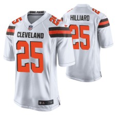 Men Cleveland Browns #25 Dontrell Hilliard White Nike Game Jersey