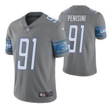 Men Detroit Lions John Penisini 2020 NFL Draft Grey Vapor Color Rush Limited Jersey