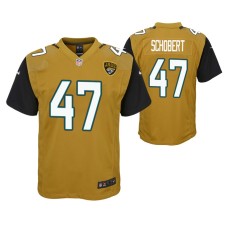 Youth Jacksonville Jaguars Joe Schobert Color Rush Game #47 Gold Jersey