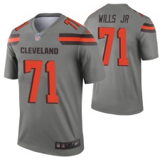 Men Jedrick Wills Jr. Cleveland Browns Jersey Gray Inverted Legend