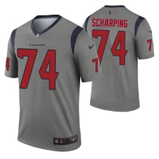 Men Max Scharping Houston Texans Jersey Gray Inverted Legend Edition