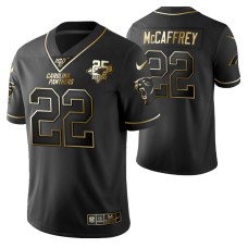 Carolina Panthers Christian McCaffrey 25th Anniversary Jersey Black Gold Logo Edition