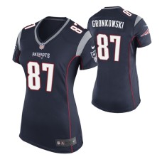 Women New England Patriots #87 Rob Gronkowski Navy Nike Game Jersey