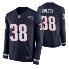 Navy New England Patriots Brandon Bolden Therma Long Sleeve Men Jersey