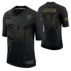 Bo Jackson No. 34 Las Vegas Raiders Black Salute To Service 2020 Retired Limited Jersey