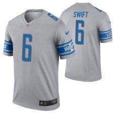 Men D'Andre Swift Detroit Lions Jersey Gray Inverted Legend