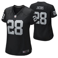 Women Las Vegas Raiders Josh Jacobs #28 Game Black Jersey