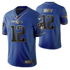 New England Patriots Tom Brady 2019 Father Day Black Golden Edition Jersey Royal