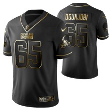 Men Cleveland Browns Larry Ogunjobi Black Golden Edition Vapor Untouchable Limited Jersey