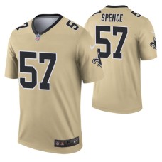 Men #57 Noah Spence New Orleans Saints Gold Inverted Legend Jersey